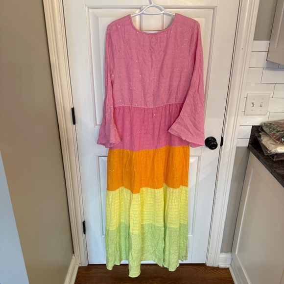 New! PQ Swim Lila color block tiered sequin Maxi Dress 31874 - Picture 9 of 13